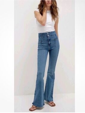 Free People Jayde Flare Jeans We The Free High Rise Bell Bottom Denim 29